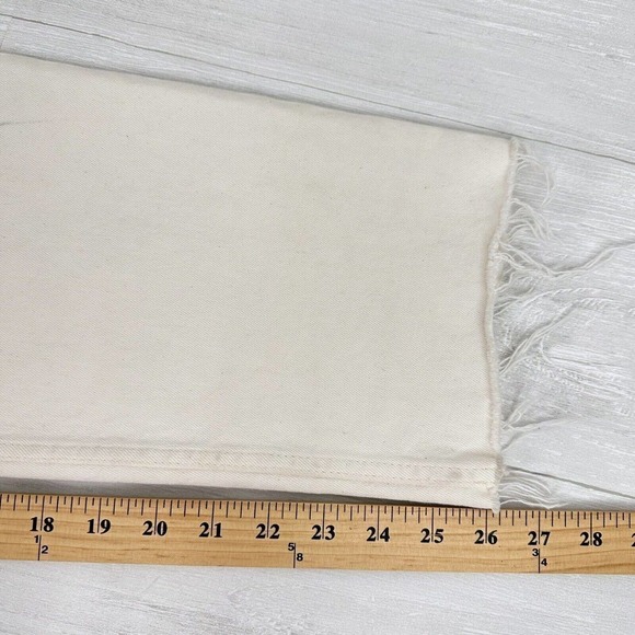 RE/DONE High Rise Stove Pipe Jeans Size 31 Vintage White Comfort Stretch Raw Hem - Picture 13 of 16